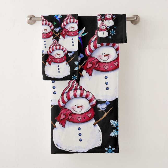 Badetücher Sets Weihnachten, Schneemann (Insitu)