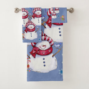 Badetücher Sets Weihnachten Schneemann Elf