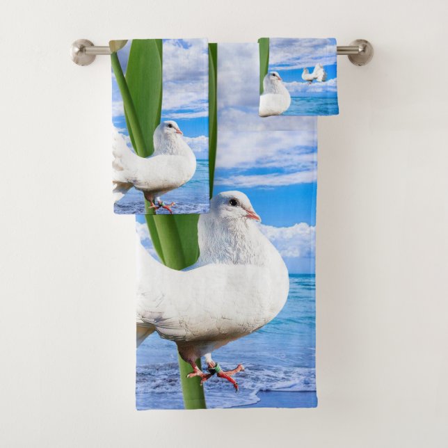Badetücher Sets Weiße Doves Tulip (Insitu)