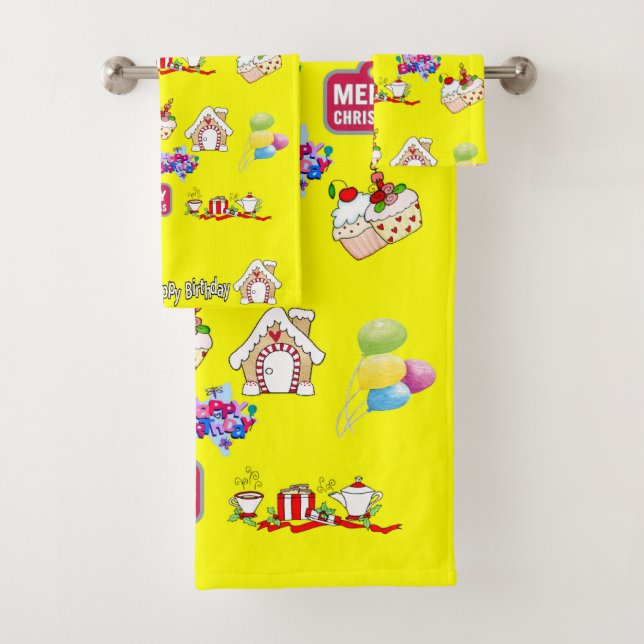 Badetücher, Sets zum Geburtstag Frohe Weihnachten (Insitu)