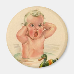 Badewanne Baby und Duck Vintag Retro Magnet