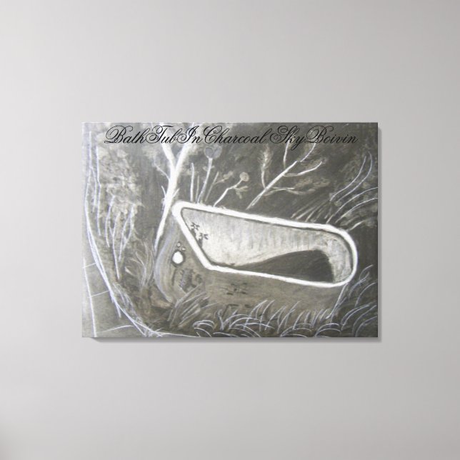 Badewanne in Kohle Leinwanddruck (Vorderseite)