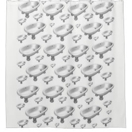 Badewanne Kinder mit weißem Duschvorhang