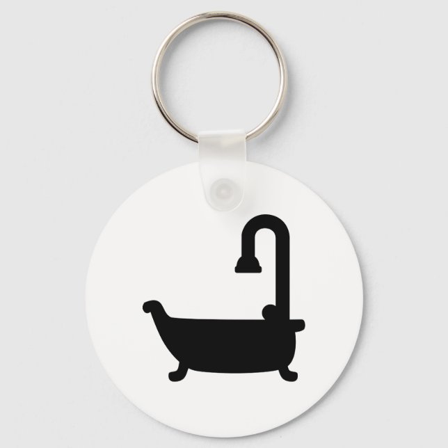 Badewanne mit Dusche Schlüsselanhänger (Vorderseite)