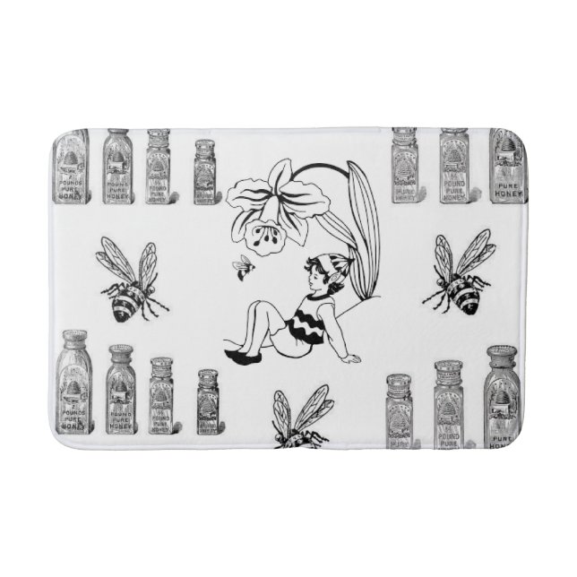 Badewanne mit Hummeln Badematte (Vorderseite)