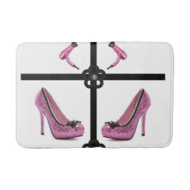 Badewanne mit rosa Blastrockner Badematte