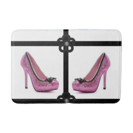 Badewanne mit rosa Blastrockner Badematte