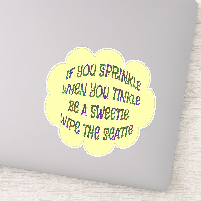Badewanne Spaß sei Sweetie Wipe Seatiskleber Aufkleber (Detail)