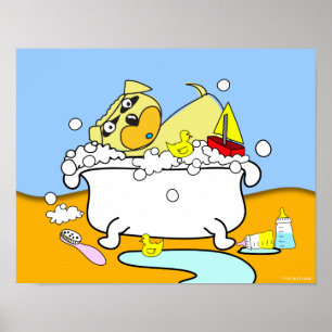 Badewanne Welpenposter 16 Poster
