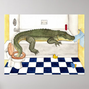 Badewannen-Alligator Poster