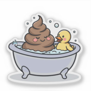 Badewannenpo und Ente Aufkleber