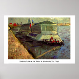 Badewiese an der Seine in Asniere von Van Gogh. Poster
