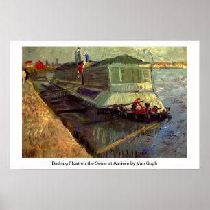 Badewiese an der Seine in Asniere von Van Gogh. Poster