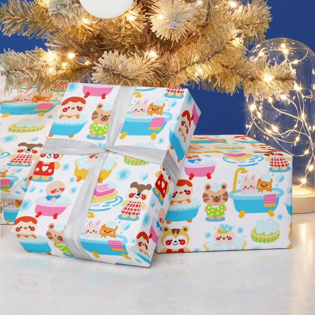 Badezeit mit Schaumbad (BITTE LESEN SIE UNTEN) Geschenkpapier (Feiertage)