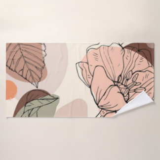 BADEZIMMER-DEKORATION, NEUTRALES ERDTEINTOWEL-SET, BADHANDTUCH SET
