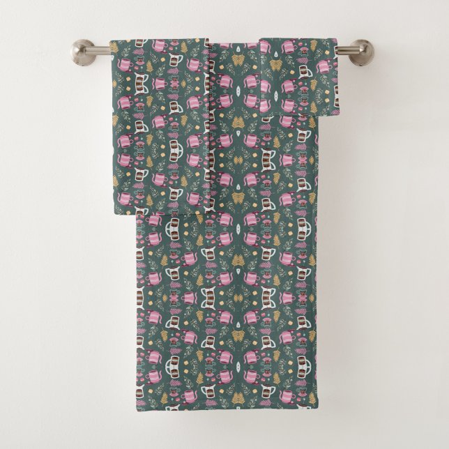 Badezimmer-Handtuch-Set an einer Wand Badhandtuch Set (Von Creator hochgeladen)
