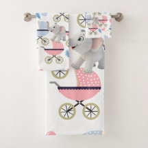 Badezimmer Handtuch Sets Baby Stroller Elefant Ros