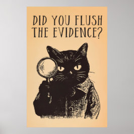 Badezimmer-Katze-Detektiv Poster