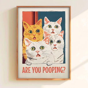 Badezimmer-Katze Druck für Toilettenwand Kunst Lus Poster
