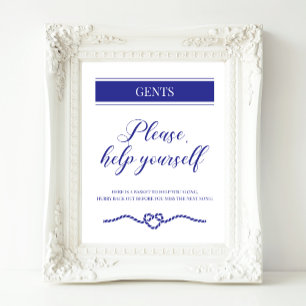 Badezimmer-Korb Marineblaues nautisches Hochzeitss Poster