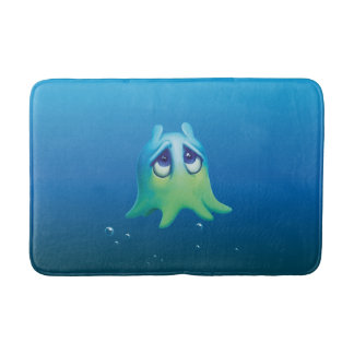 Badezimmer-Matte mit sehr traurigem Oktopus Badematte
