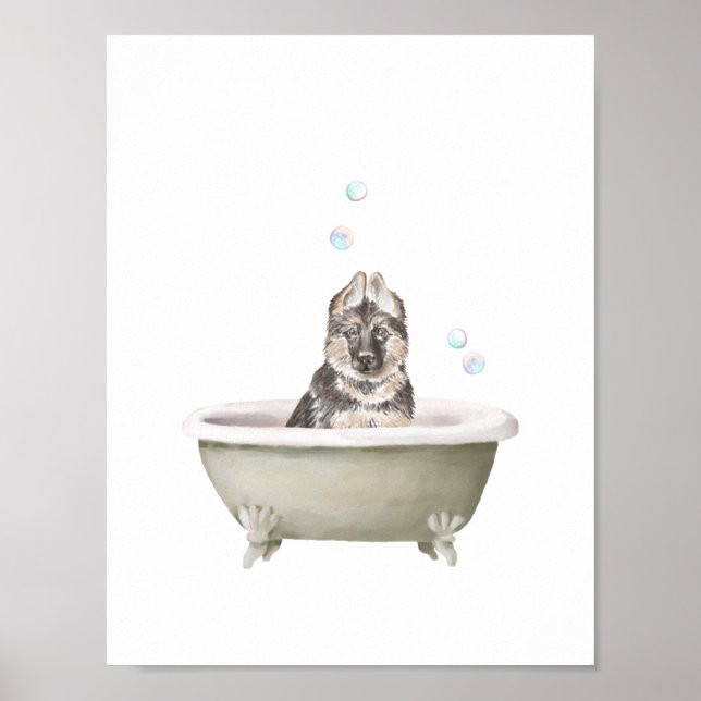 Badezimmer Wall Art, Deutscher Schäferhund in eine Poster (Vorne)