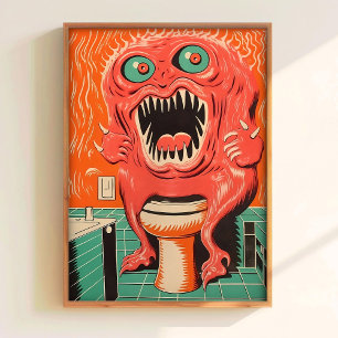 Badezimmer-Wandkunst Druckbares Monster-Poster-Dru Poster