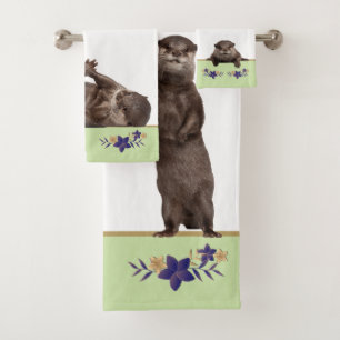 Badezimmer Wildtiere Wiesel - Baby Otter Badhandtuch Set