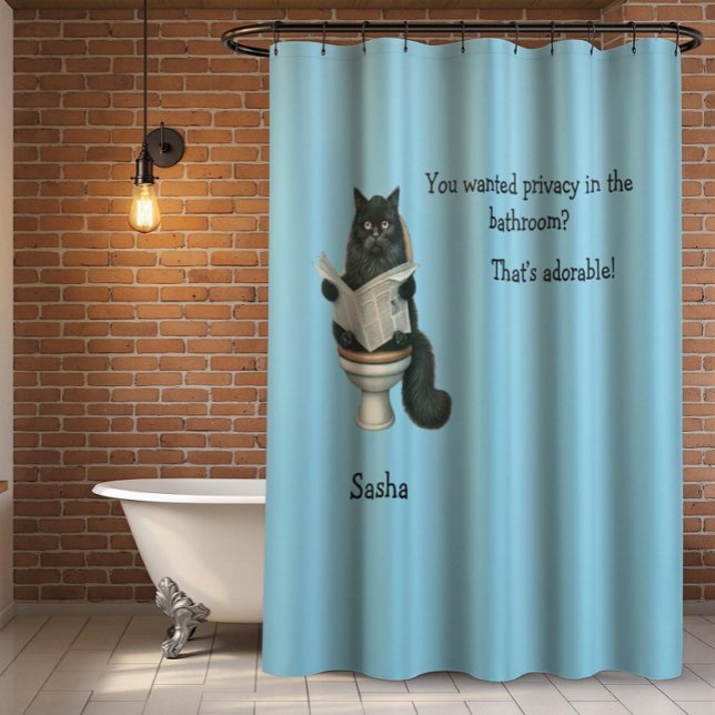 Badezimmerprivatsphäre mit Katzen-Duschvorhang Duschvorhang (Von Creator hochgeladen)
