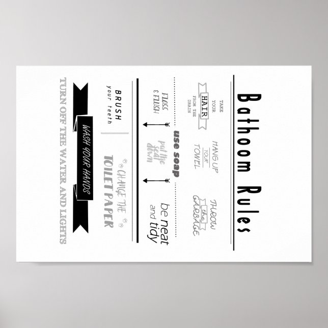 Badezimmervorschriften Poster (Vorne)