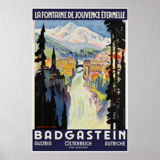 Badgastein, Österreich, Travel Ski Poster
