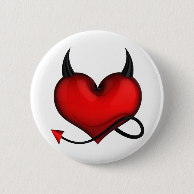 Badge devil heart button (Vorderseite)