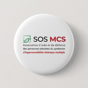 Badge Rond 5 cm Logo SOS MCS + Text Button