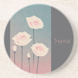 Badge Rond 5 cm Roses, personalized Getränkeuntersetzer