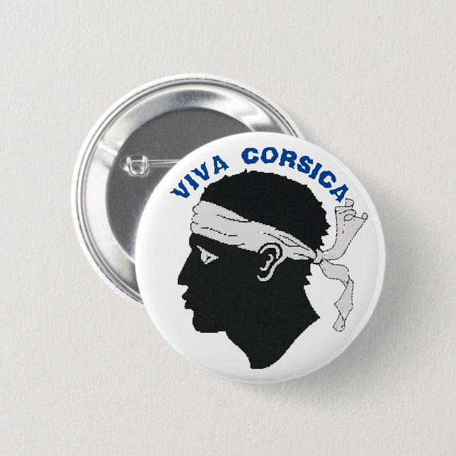 Badge rond, Viva Corsica Button (Vorne & Hinten)