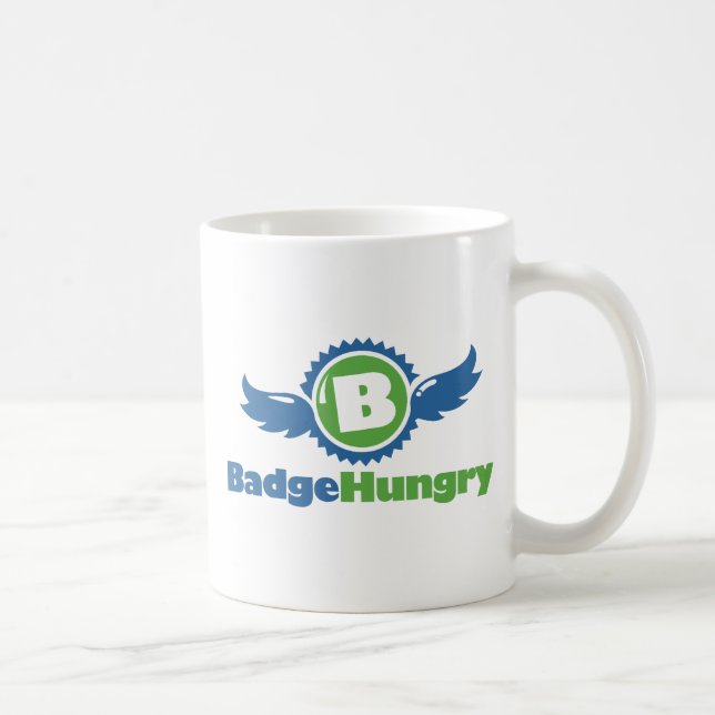 BadgeHungry "fliegendes B" Tasse (Rechts)