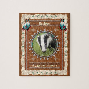 Badger - Aggressivität Jigsaw Puzzle mit Geschenkb