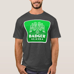 Badger Alaska Retro Bird Abzeichen Green T-Shirt