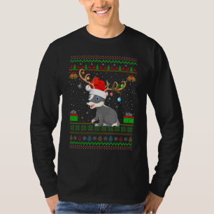 Badger Animal Weihnachtsmannmütze Match Ugly Badge T-Shirt