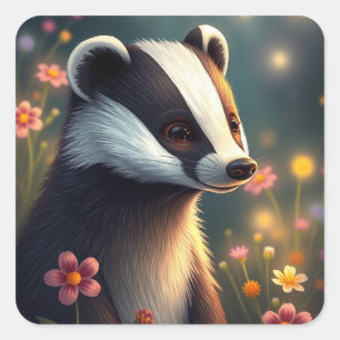 Badger-Aufkleber Quadratischer Aufkleber