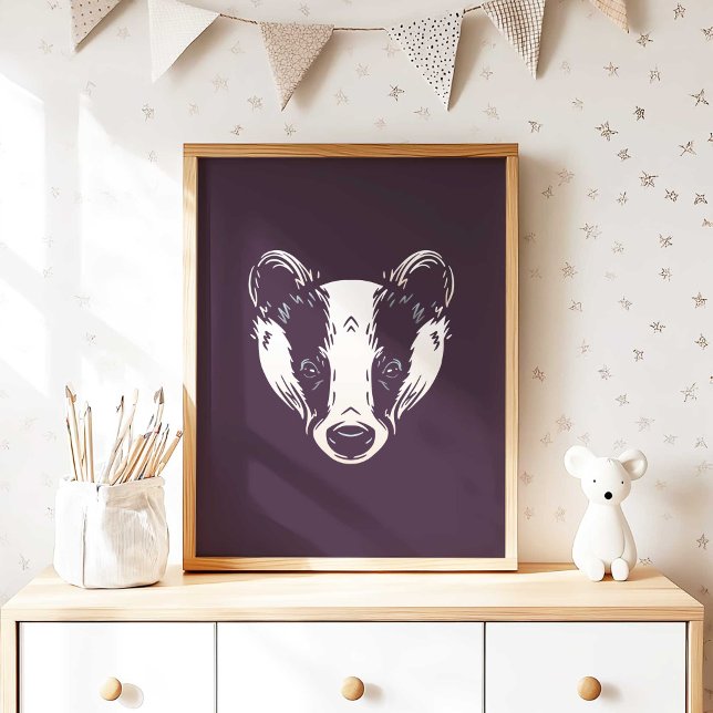 Badger | Badger Forest Animal Wall Print Poster (Badger | Badger Forest Animal Wall Print by TinkPrints.)