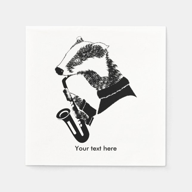 Badger beim Saxophon Serviette (Vorderseite)