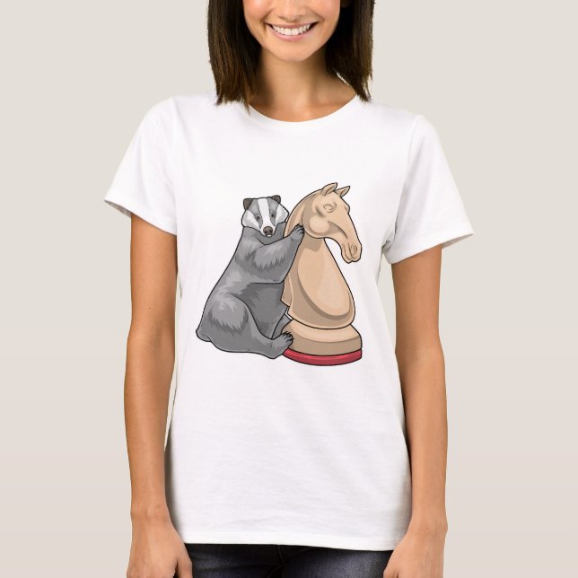 Badger Chess piece Knight Chess T-Shirt (Vorderseite)