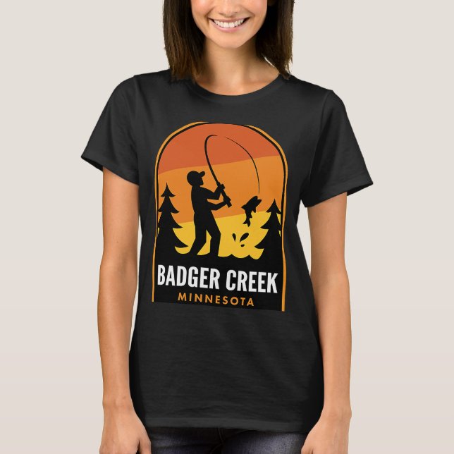 Badger Creek Minnesota Fischerei T-Shirt (Vorderseite)