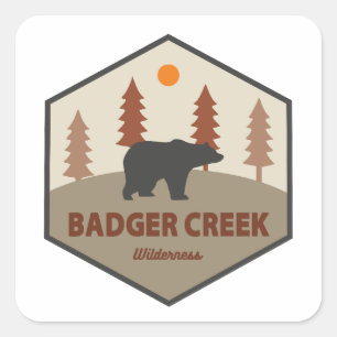 Badger Creek Wilderness Oregon Bear Quadratischer Aufkleber