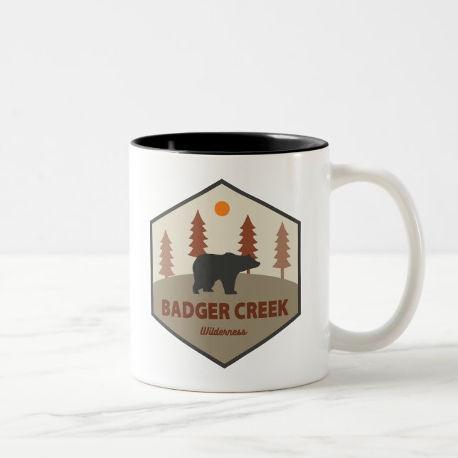Badger Creek Wilderness Oregon Bear Zweifarbige Tasse (Rechts)