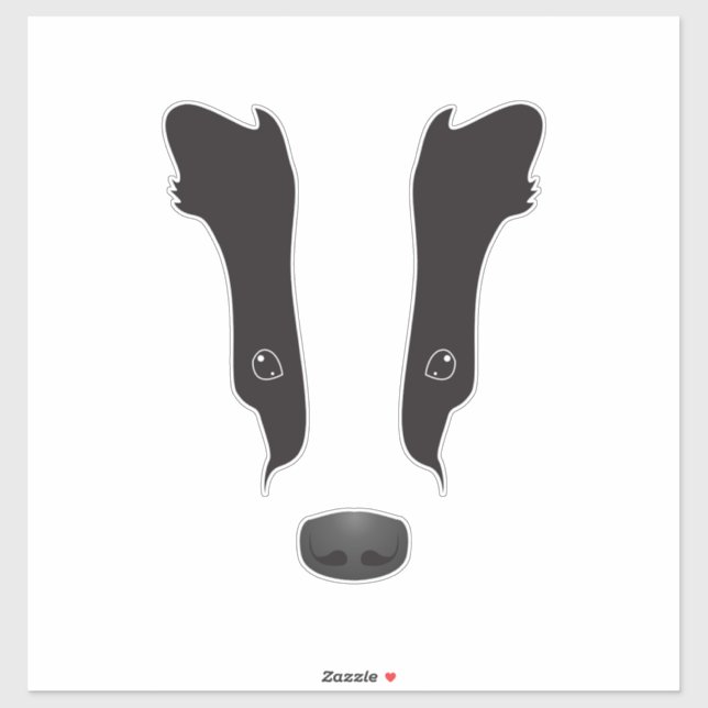 Badger Face-Silhouette Aufkleber (Blatt)