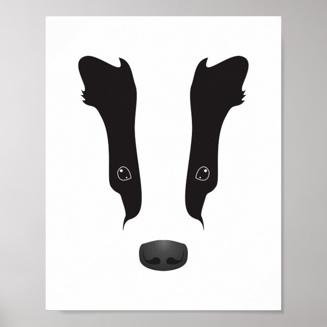 Badger Face-Silhouette Poster (Vorne)