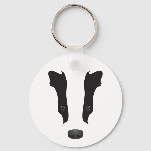 Badger Face-Silhouette Schlüsselanhänger (Vorderseite)