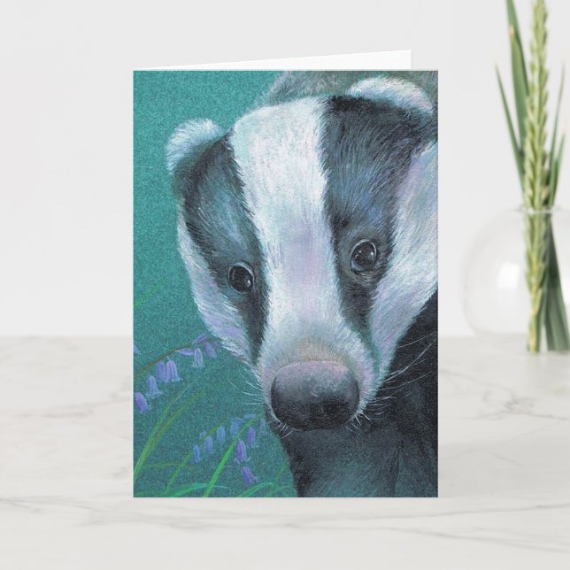 Badger Fine Art Malerei Alltagskarte Karte (Vorderseite)